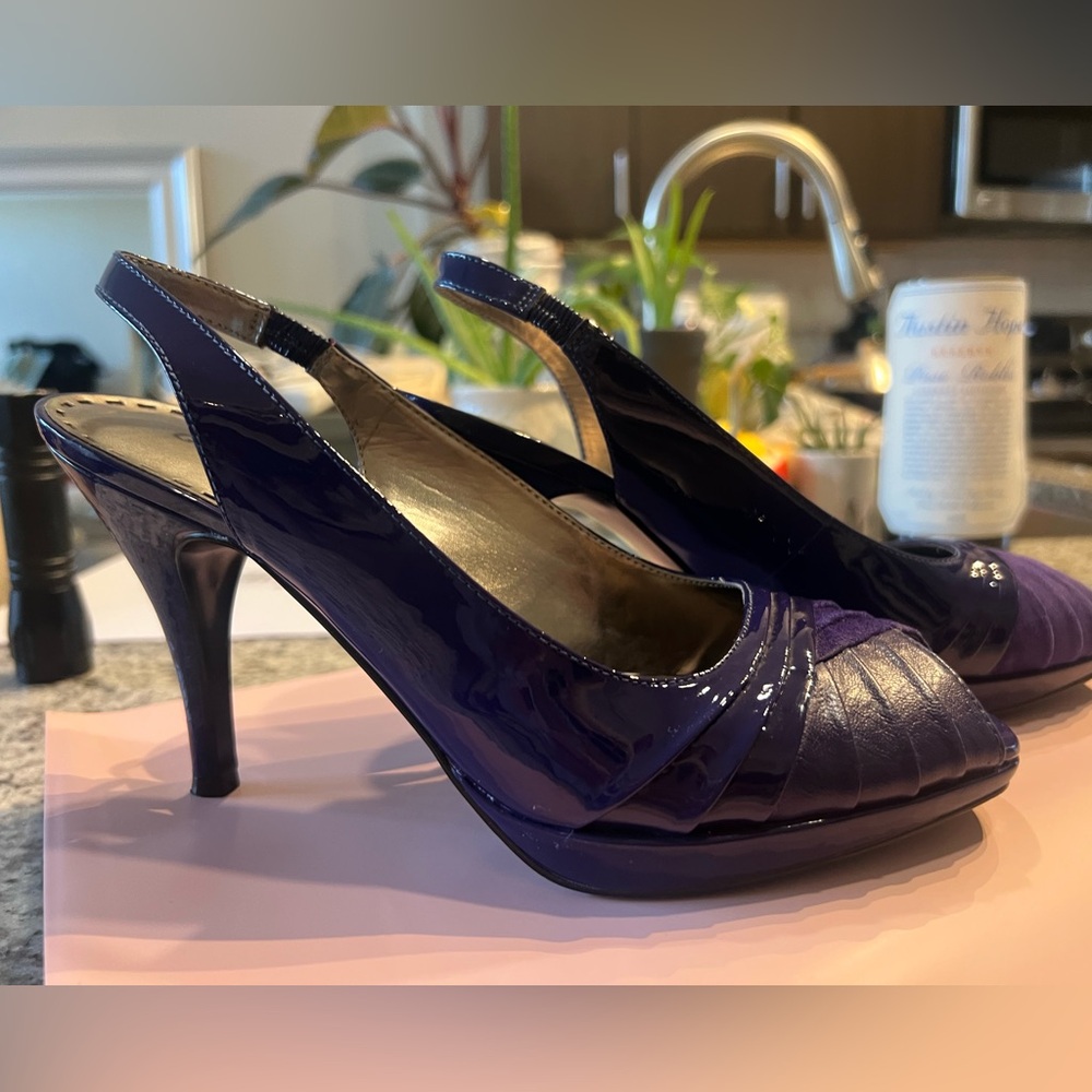 Gianni Bini Purple Patent/Suede Leather Office/Professional/Church Pumps Size 8 - Picture 7 of 8